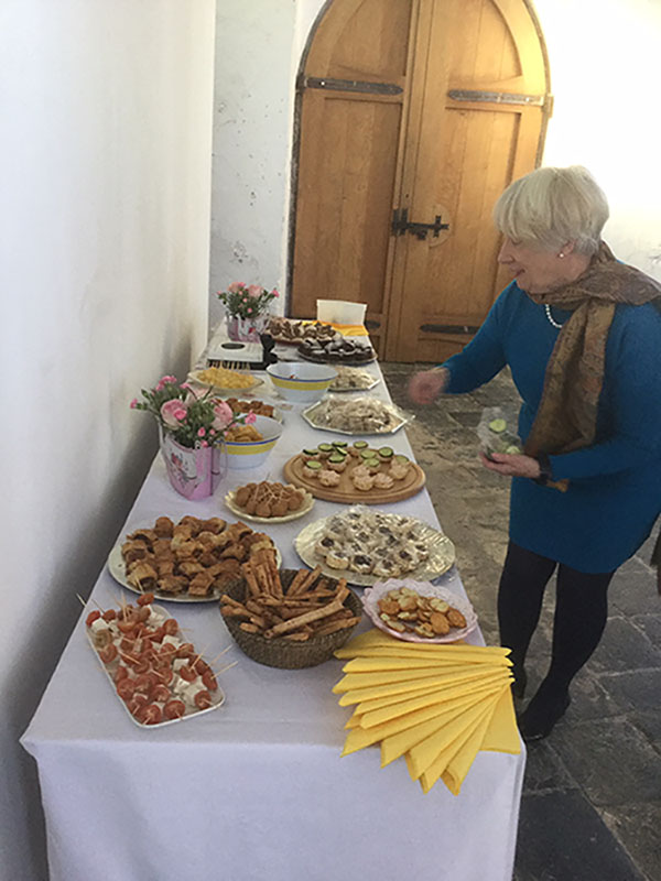 Sue West's arrray of food before the others contributed items