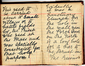 The notebook of the Rev Hermitage 1930
