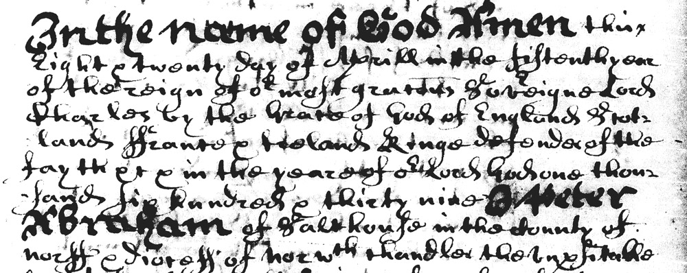 Peter Abraham's will