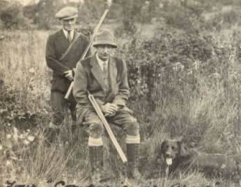 Frederick de Crespigny at a shoot with his bearer Alec Morse